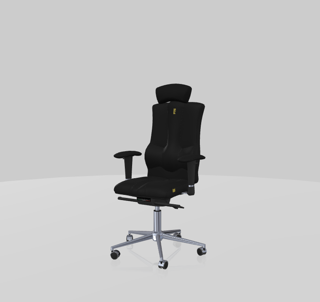 Kulik - Elegance - Ergonomisk kontorstol (Sort/krom)